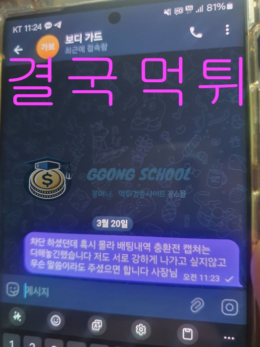 먹튀 피해 최종 캡처 자료