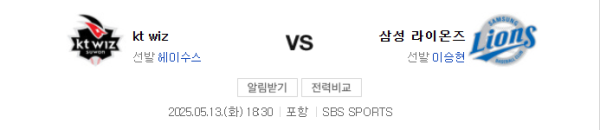 KT vs 삼성 예상 스코어 4대3 및 언더 8.5 베팅 추천