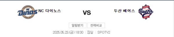 예상 스코어 두산 4 – 3 NC 및 두산 승 / 언더 8.0 경기 예측